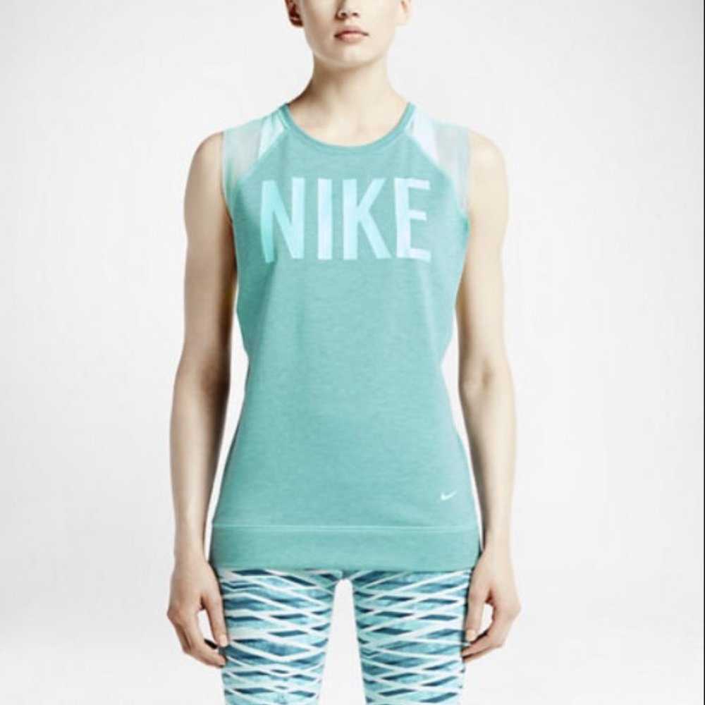 Nike Women's Dri-Fit Graphic Fleece Sleeveless Sweat Shirt SIZE L NWT